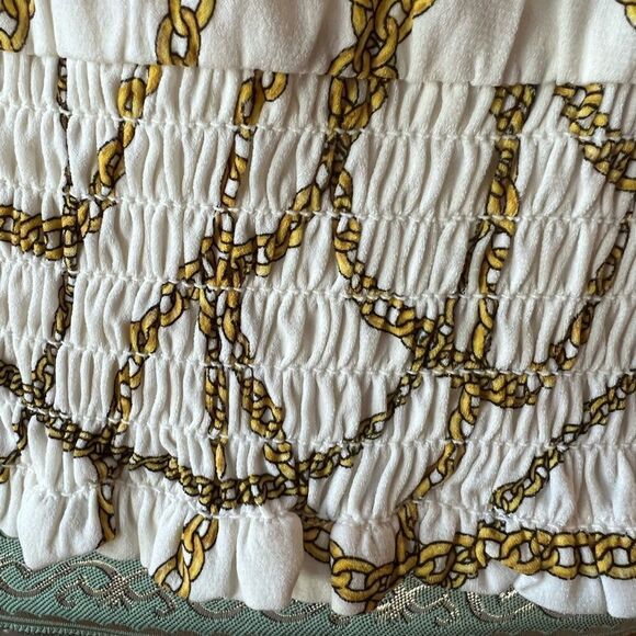 MICHAEL Michael Kors chain print smocked hem blouse size M - Picture 6 of 7